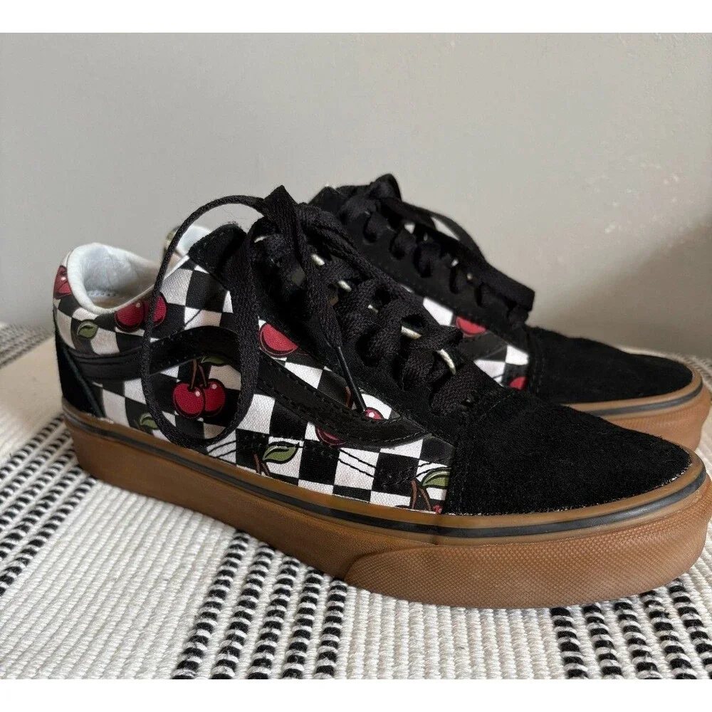 Vans 6 Cherry Checkered Sneaker Skater Shoes Men's Size 4.5 slip on - Picture 5 of 12